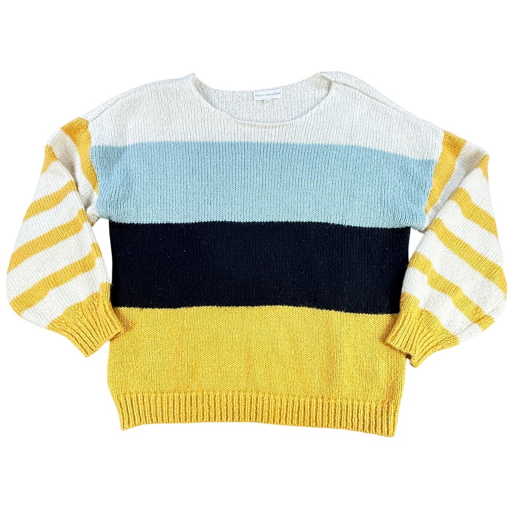 Coco + Jaimeson Sweater Womens S Multicolor Colorblock Striped Knit Pullover